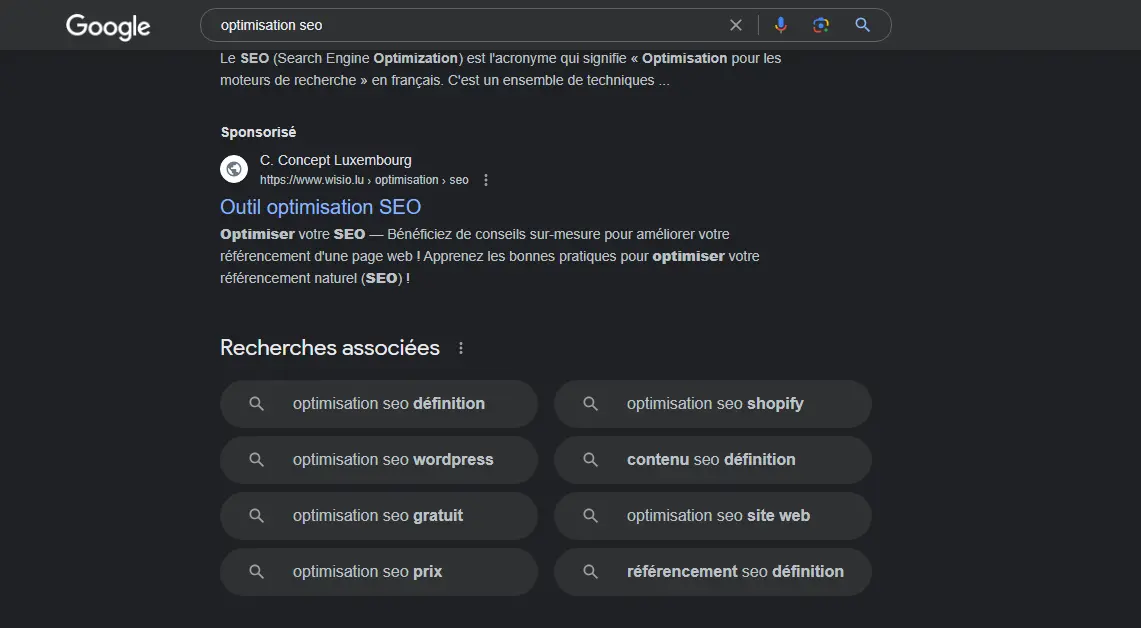 image recherches associées google optimisation seo référencement naturel