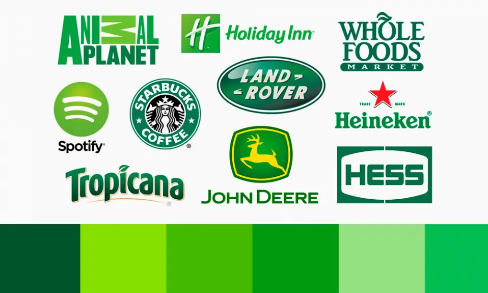 image d'exemple des logos verts pour sa palette de couleurs site web