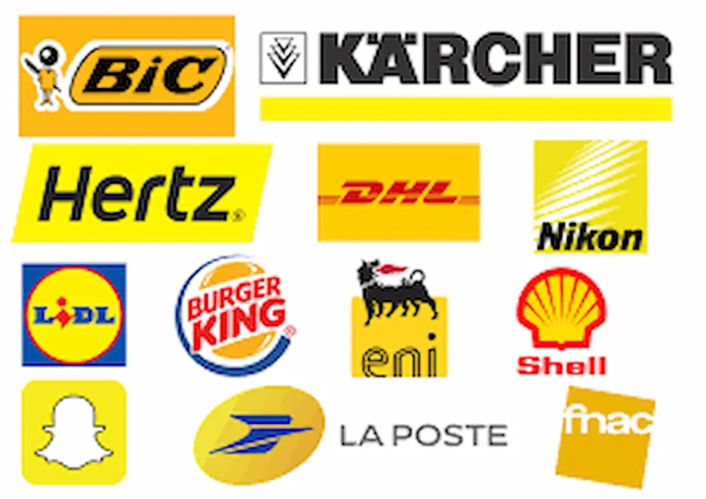 image d'exemple des logos jaunes pour sa palette de couleurs site web